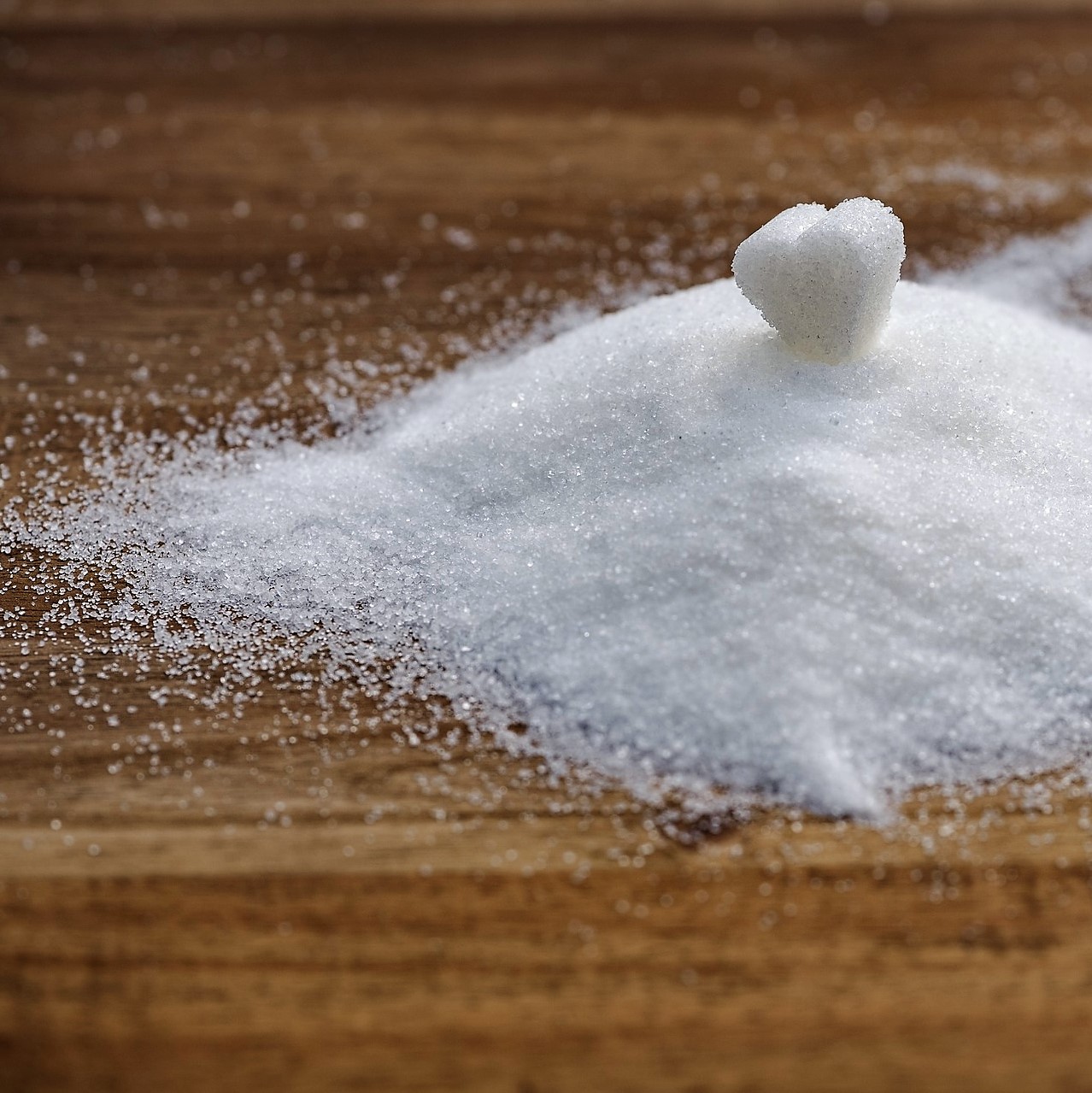 Sugar pile on a table