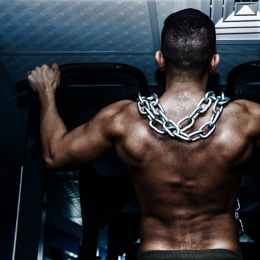 A man doing pull ups