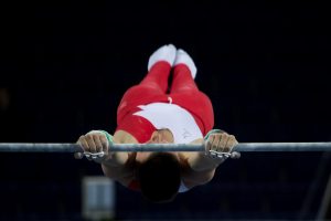 Woman doing chin up