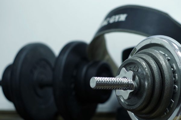 Dumbbells with a lifting belt